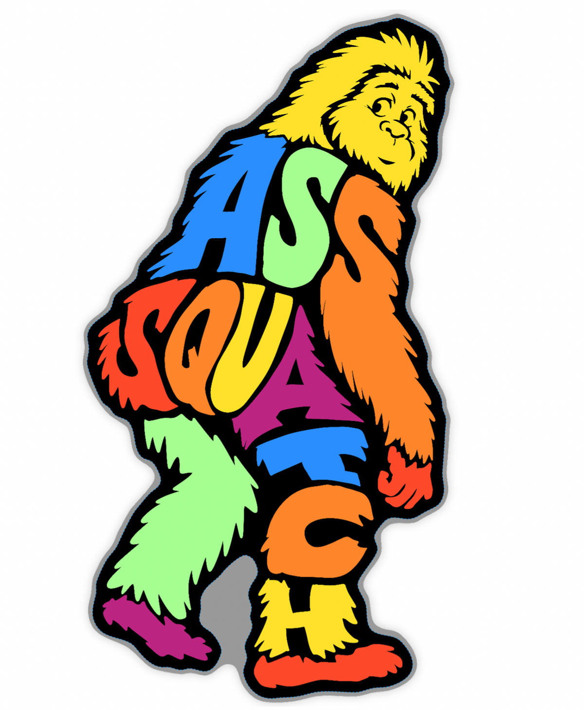 Ass-Squatch Calligram Sticker