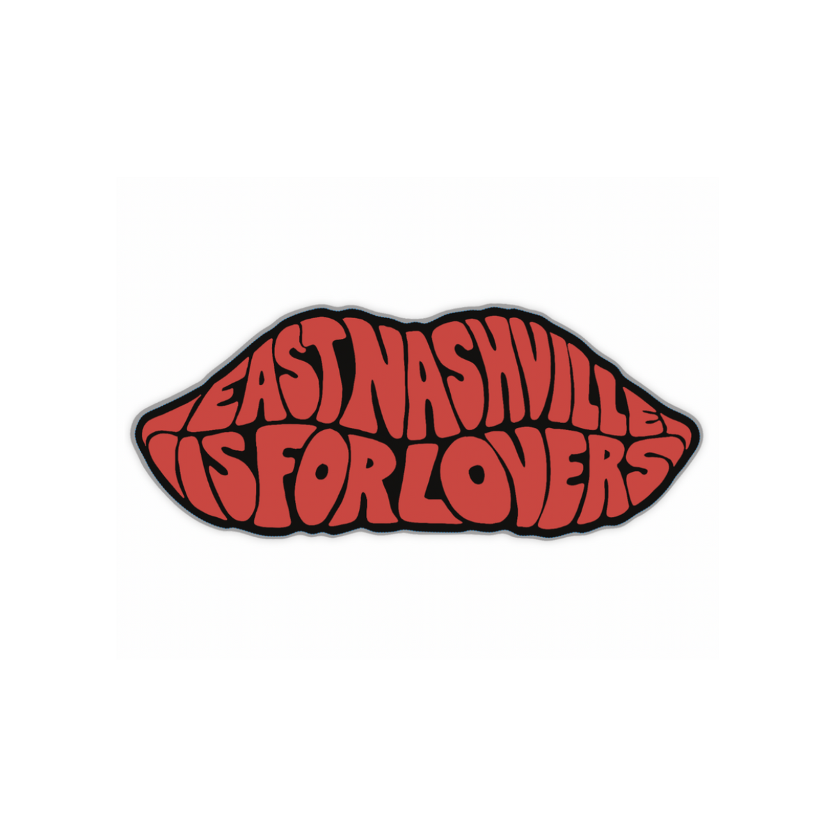 East Nashville Love Lips Sticker